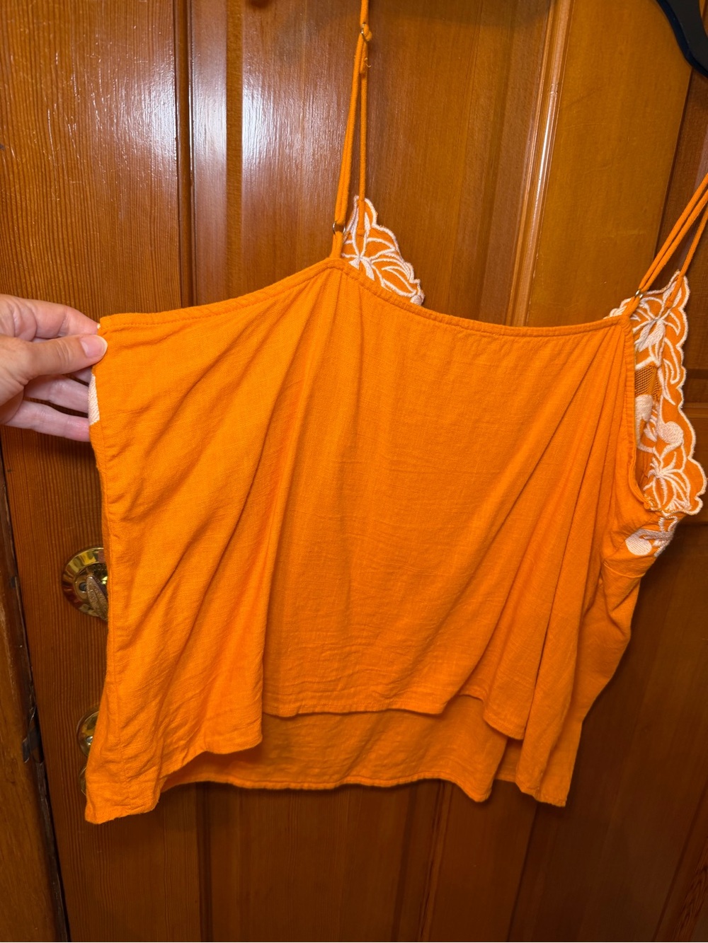 Express Orange Floral Applique Cami XL - Picture 6 of 14